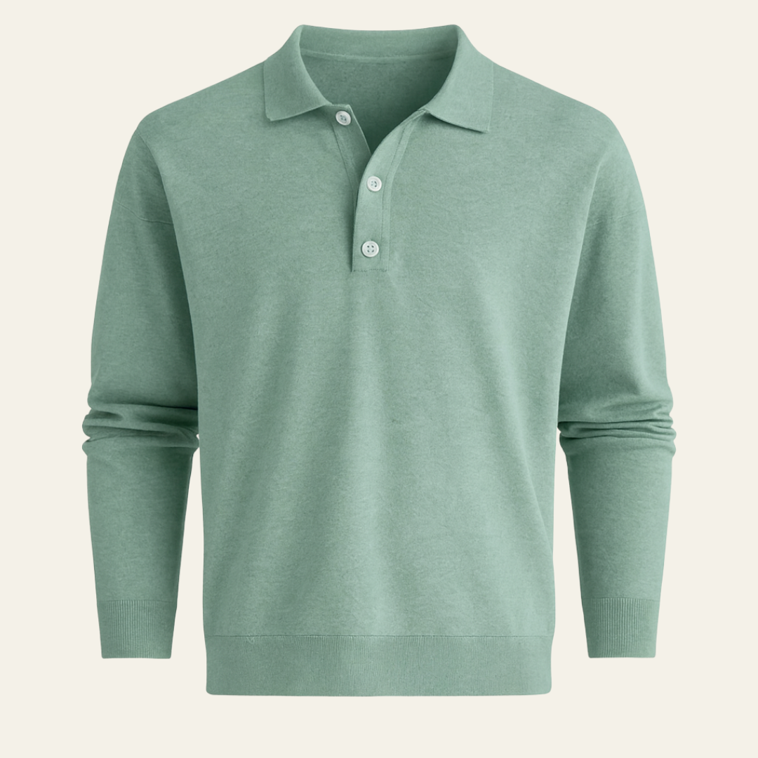 Men’s Long-Sleeve Half-Button Polo