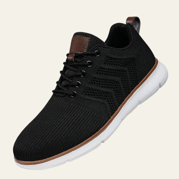 Men’s Lace-Up Sneakers | Flexible Knit-Textured Athletic Shoes