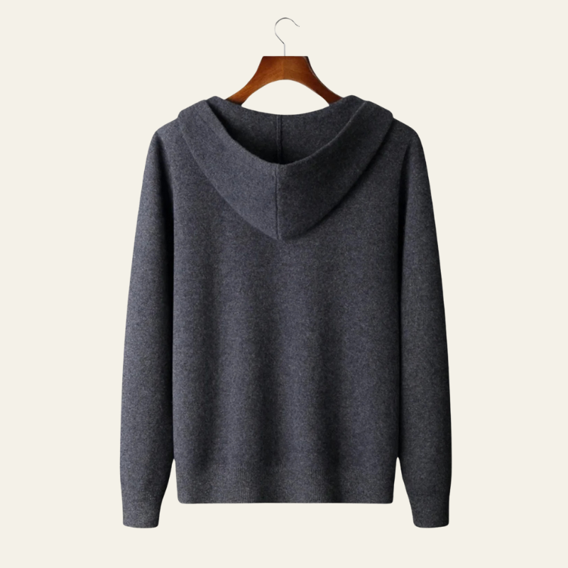 Men’s Hooded Zip Sweater | Wool Blend