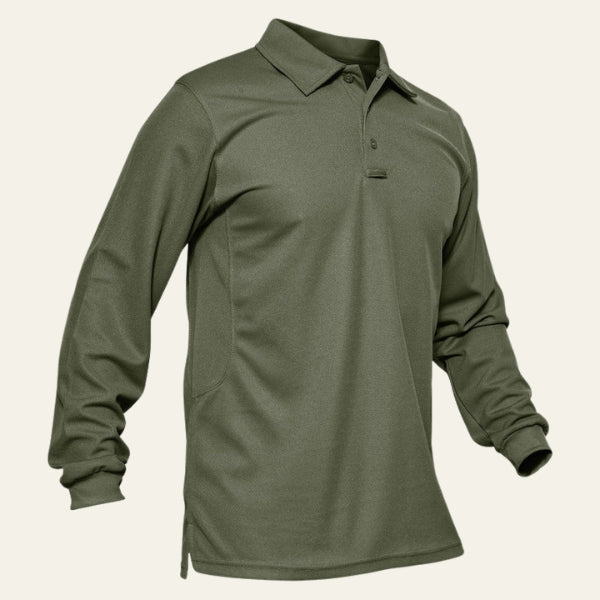 Men’s Long-Sleeve Polo | Quick-Dry Knit