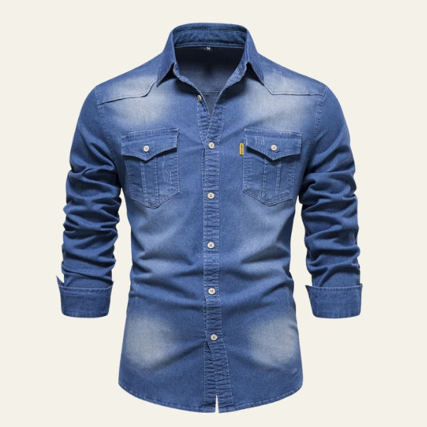 Men’s Denim Shirt | Long Sleeve Classic Fit