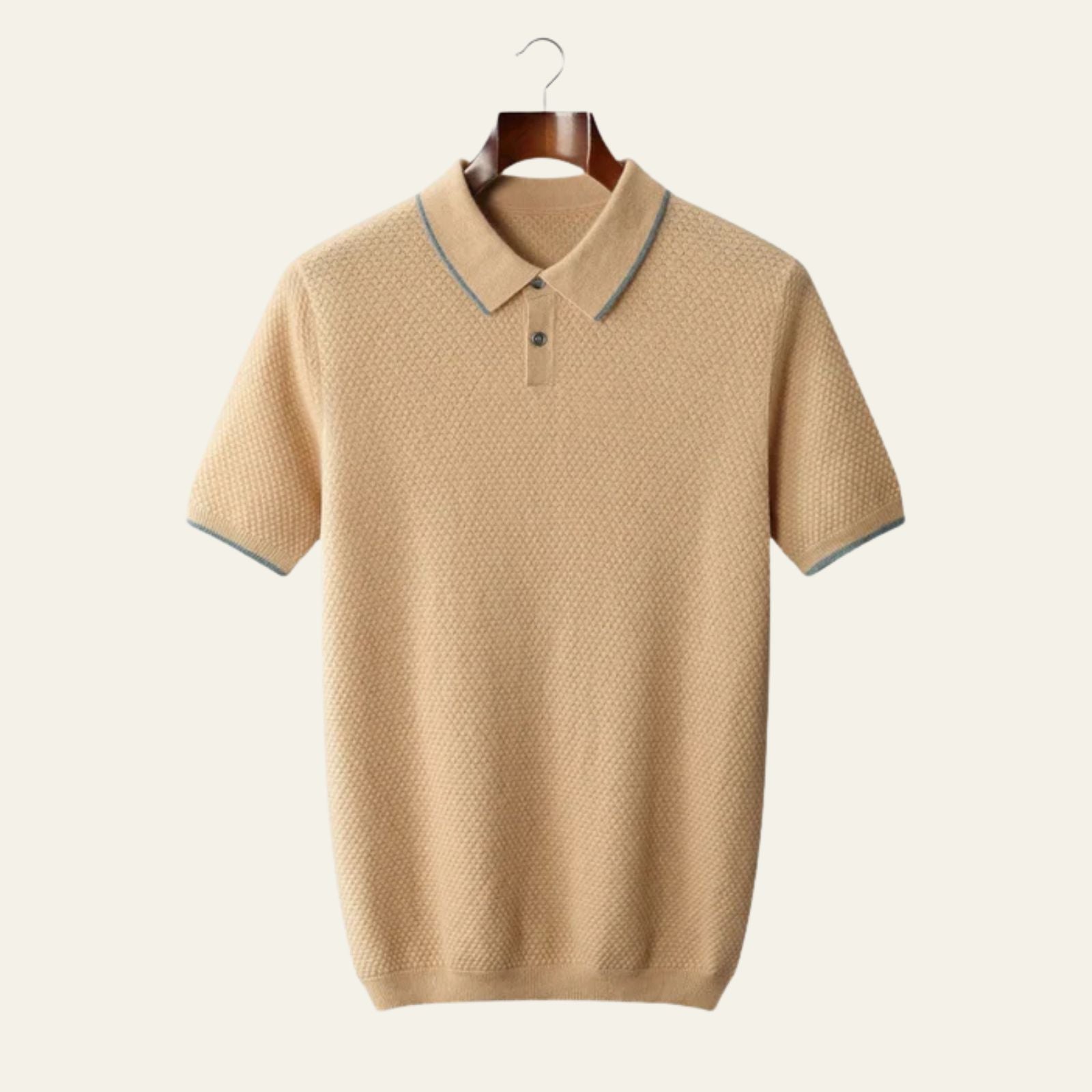Men’s Two-Tone Merino Wool & Cashmere Polo | Short Sleeve