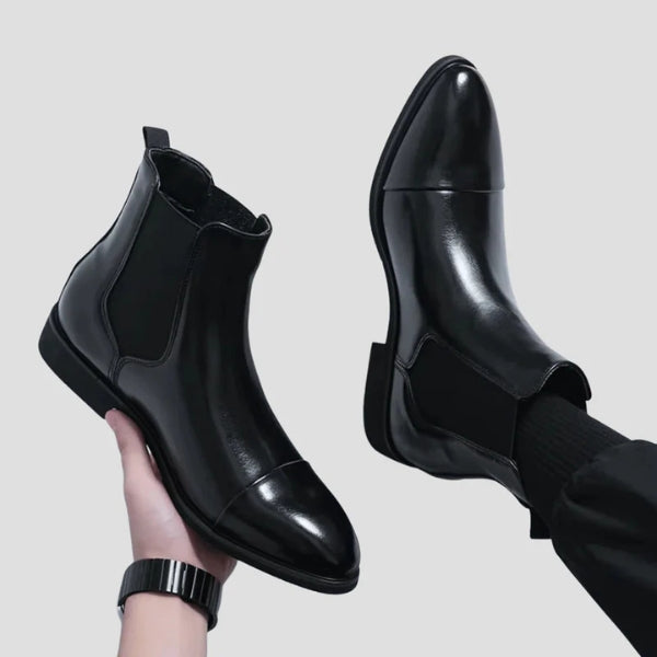 Men’s Chelsea Boots | Black Vegan Leather Slip-On Ankle Shoes