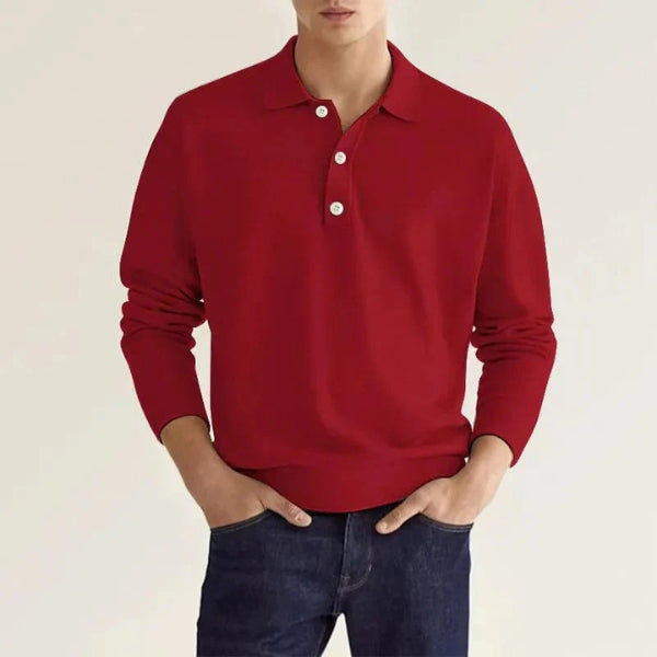 Men’s Long-Sleeve Half-Button Polo