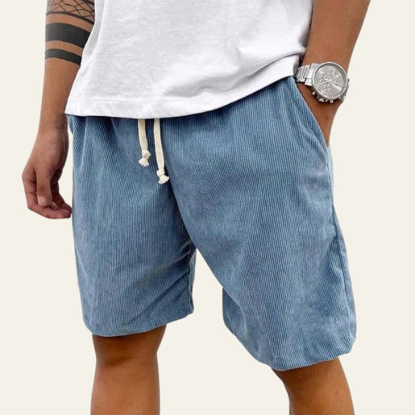 Men’s Ribbed Drawstring Shorts – Relaxed Fit