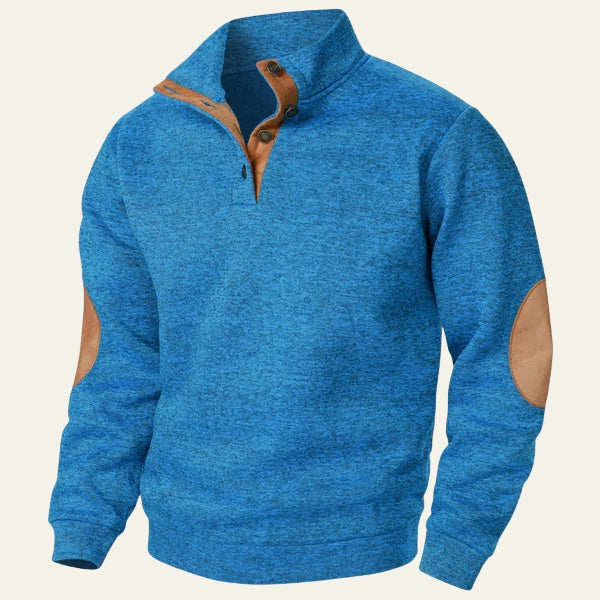 Men’s Quarter-Zip Sweater | Knit with Suede Trim