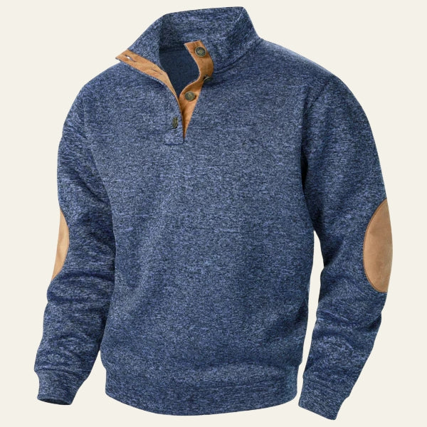 Men’s Quarter-Zip Sweater | Knit with Suede Trim