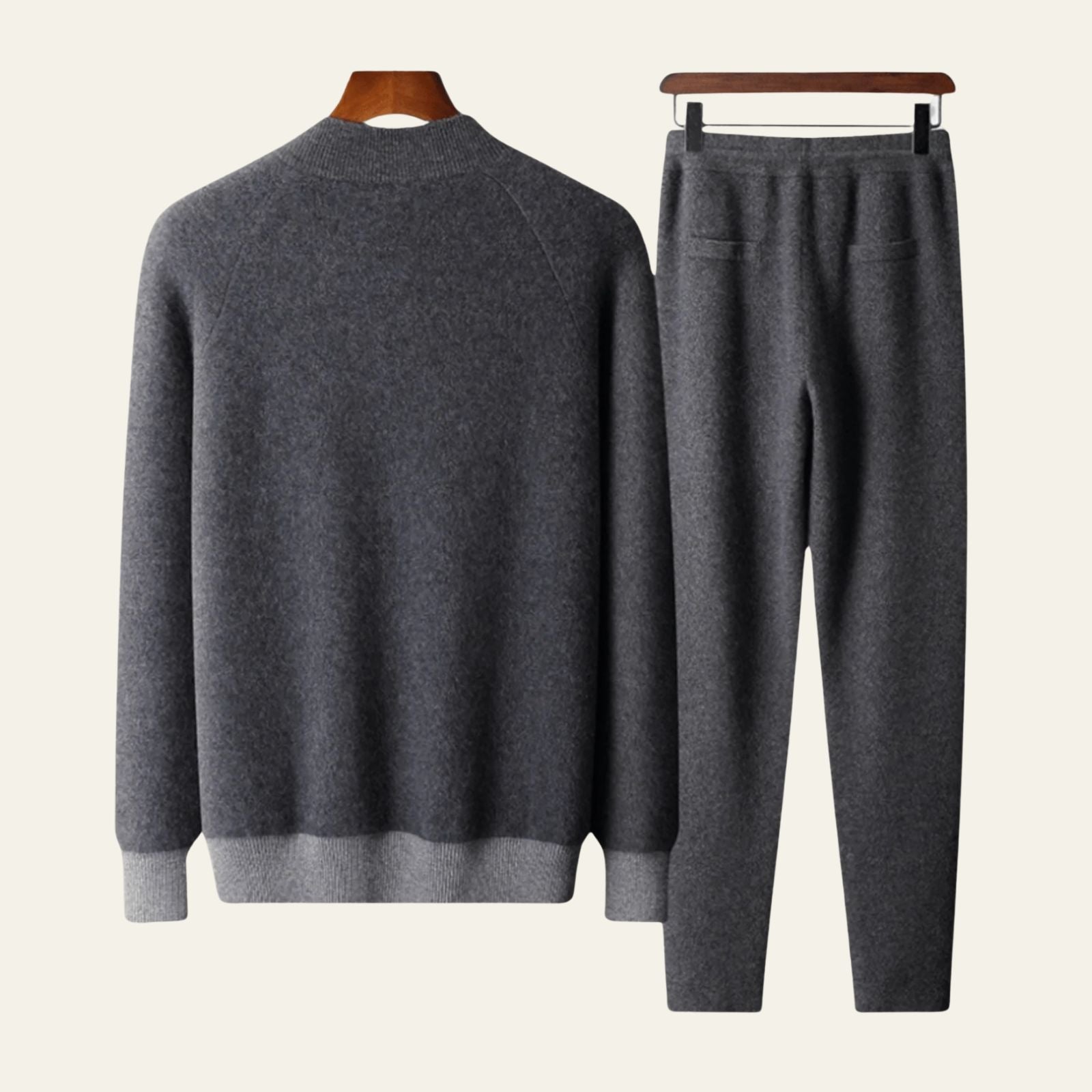 Men’s Wool Blend Jogger Set – Top & Trousers