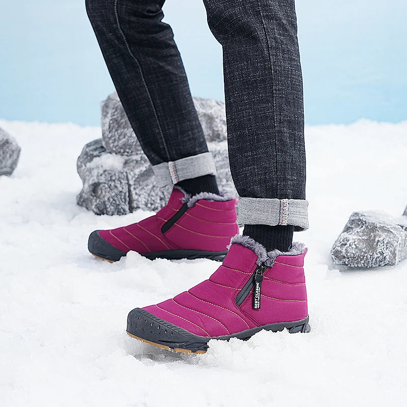 Quilted Winter Boots | Faux-Fur Lined Slip-On Synthetic Shoes