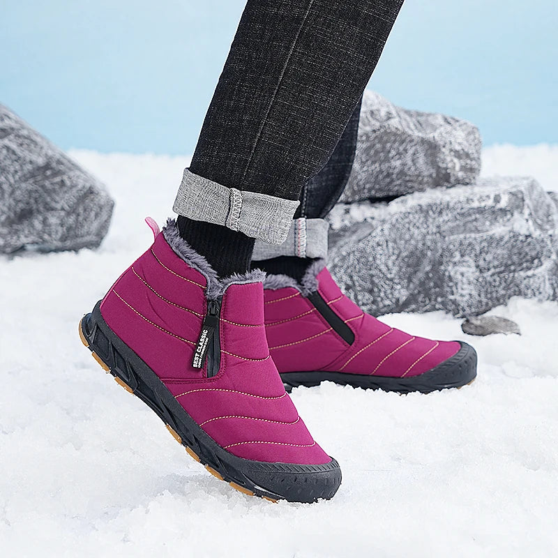 Quilted Winter Boots | Faux-Fur Lined Slip-On Synthetic Shoes