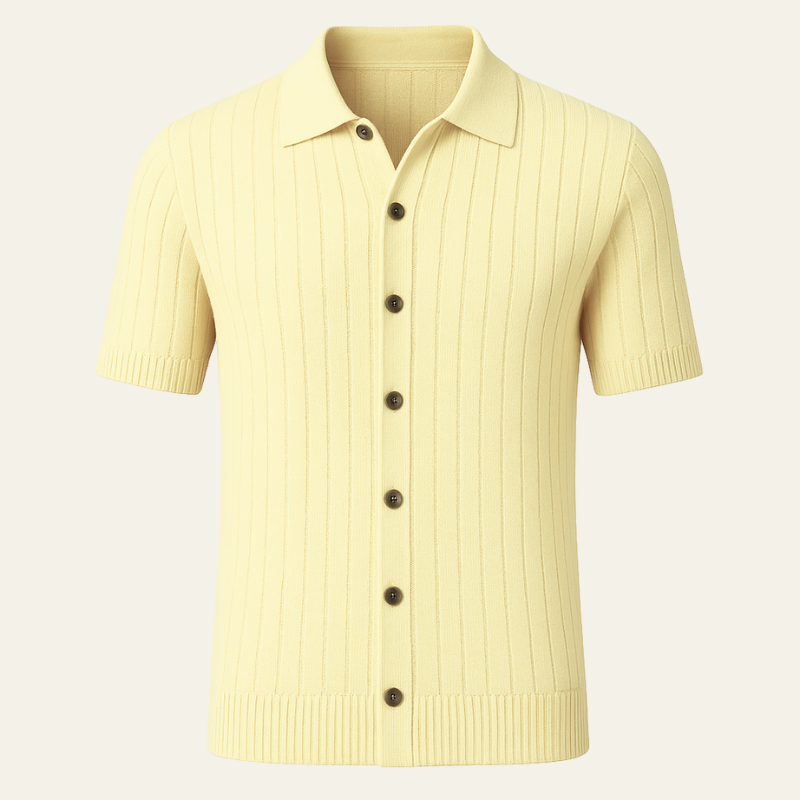 Men’s Knit Polo | Short Sleeve Ribbed Design