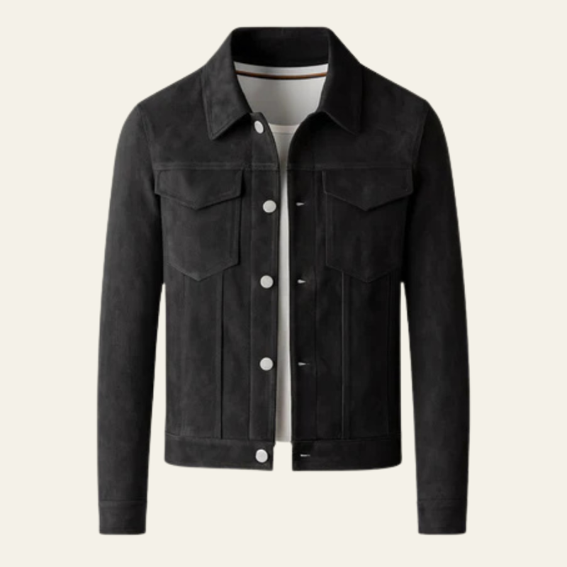 Men’s Stretch Suede Lapel Jacket | Slim Fit