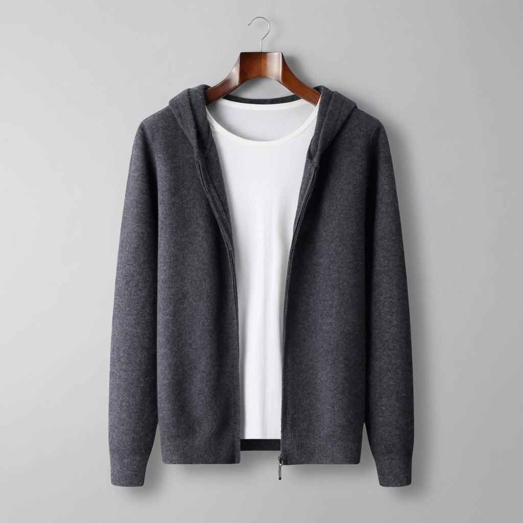MEN’S SWEATER | HOODED | ZIP | WOOL BLEND