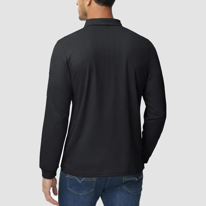 Men’s Long-Sleeve Polo | Quick-Dry Knit