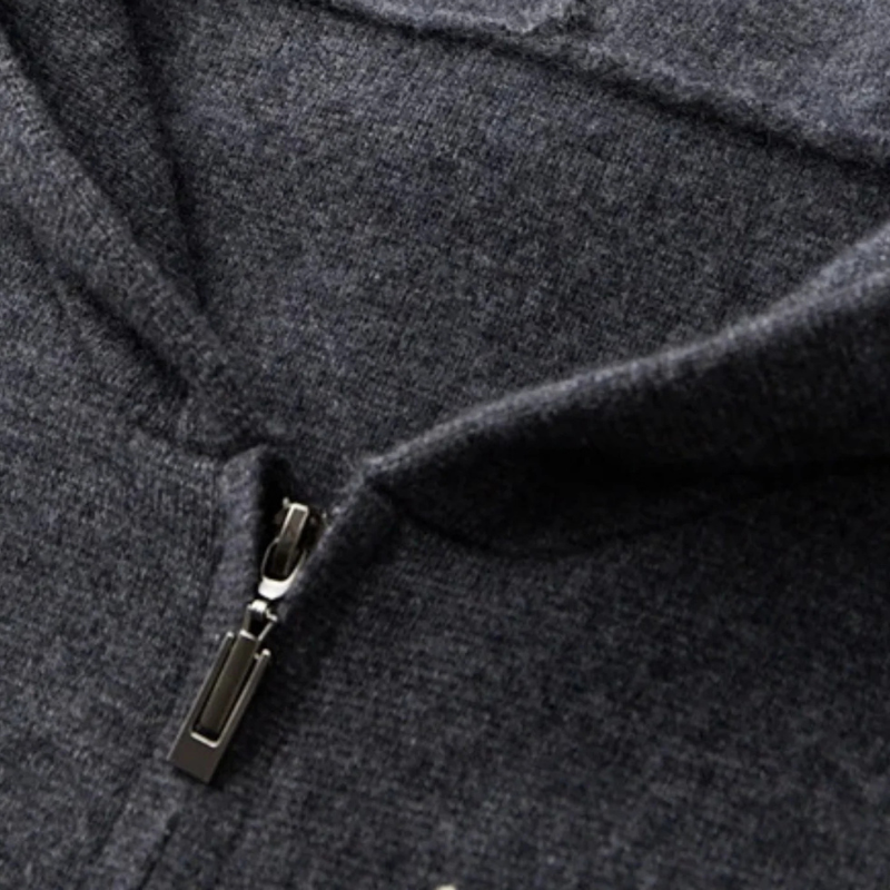 Men’s Hooded Zip Sweater | Wool Blend