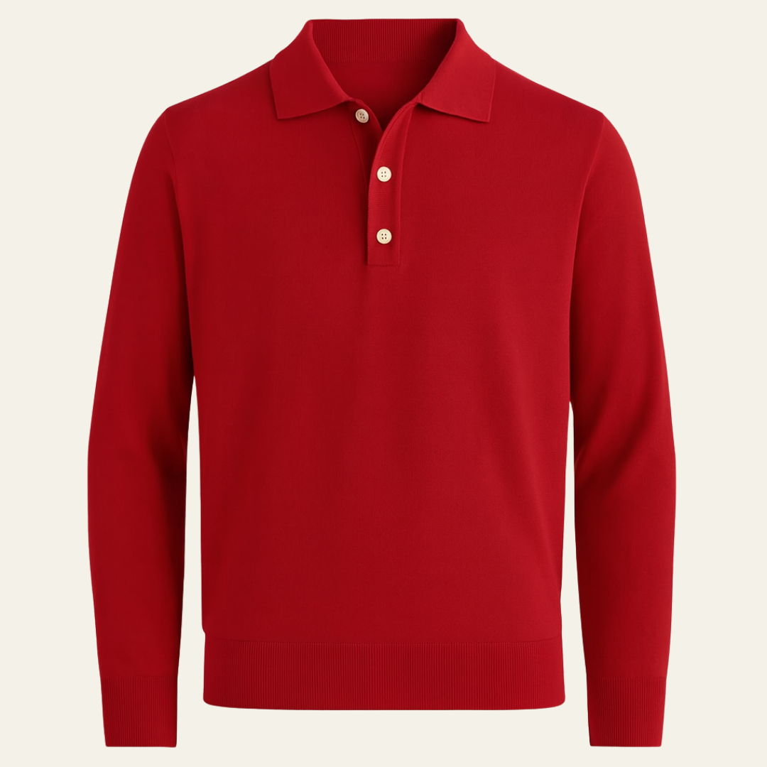 Men’s Long-Sleeve Half-Button Polo