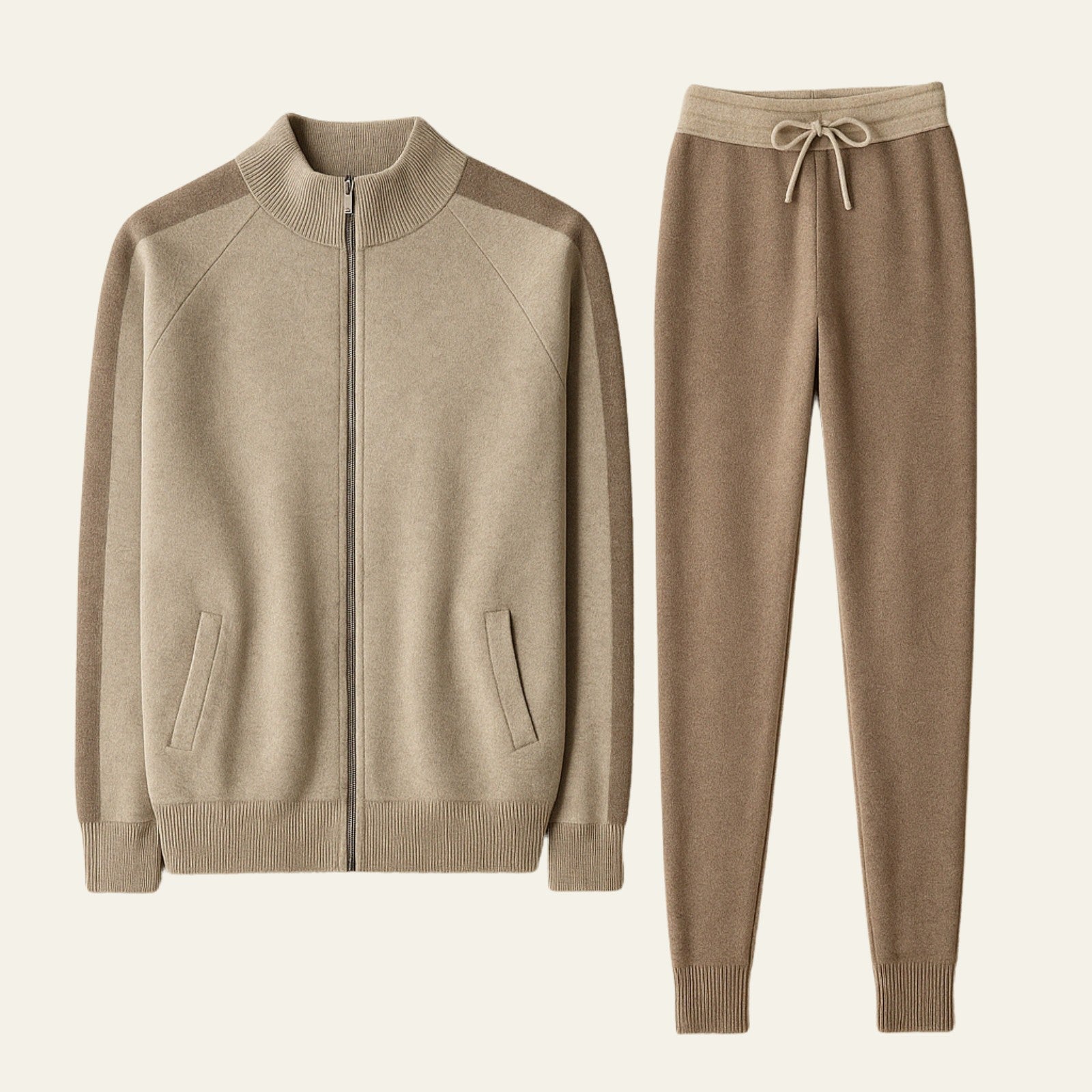 Men’s Wool Blend Tracksuit Set – Long Sleeve Top & Trousers