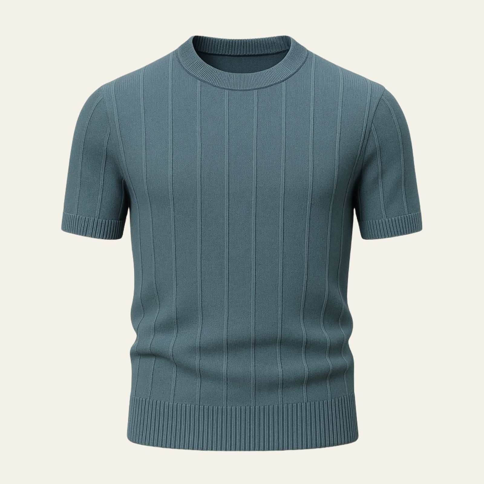 Men’s Short-Sleeve Ribbed Knit T-Shirt