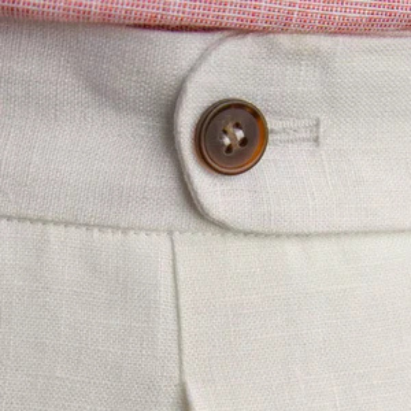 Men’s Pleated Linen Blend Trousers | Straight Leg