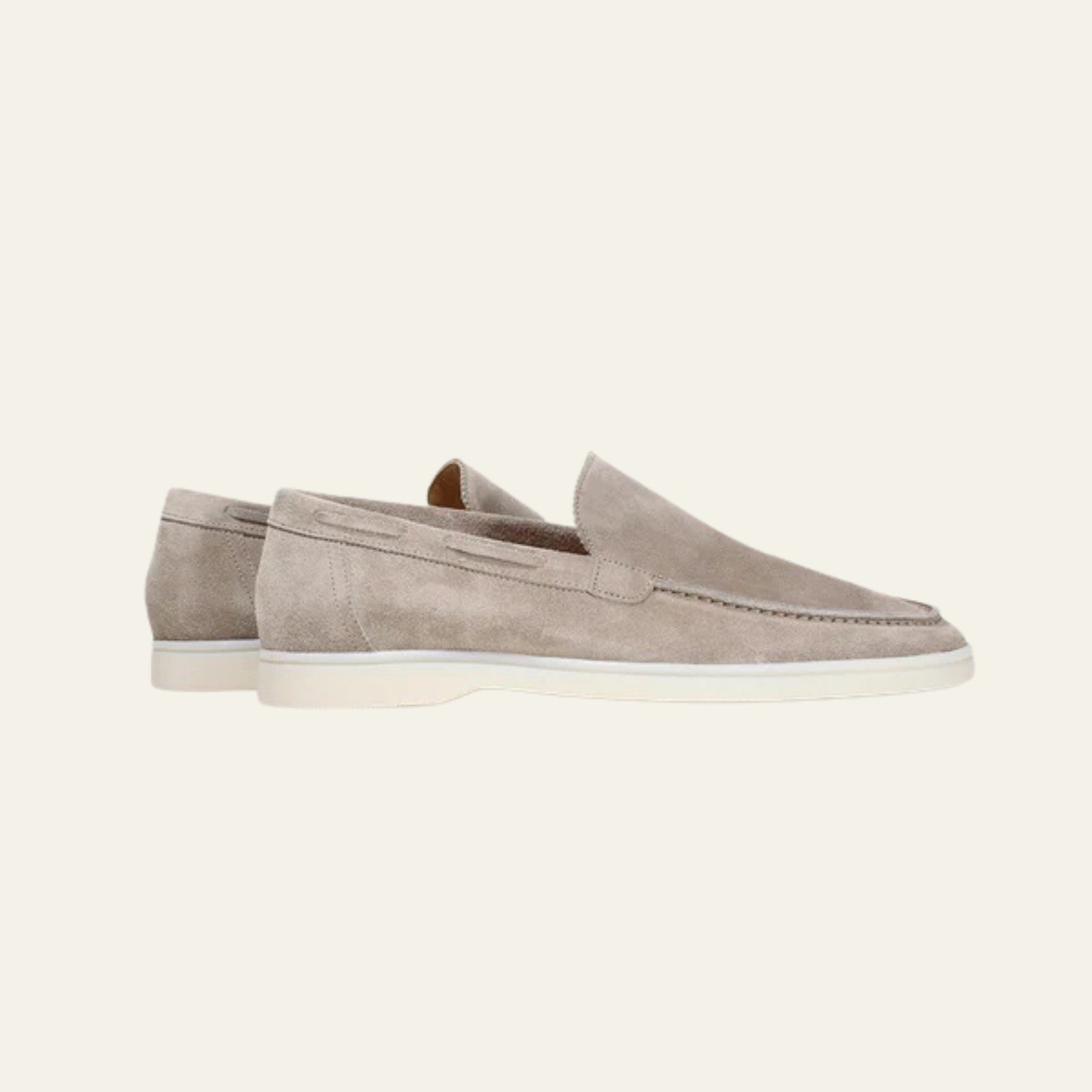Men’s Vegan Suede Slip-On Loafers – Light Grey