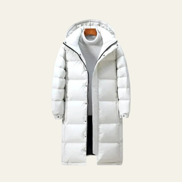 Men’s Quilted Long Puffer Coat – Hooded