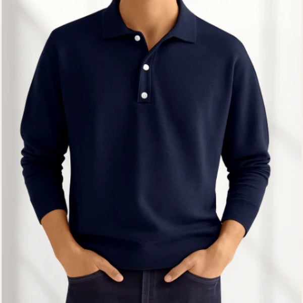 Men’s Long-Sleeve Half-Button Polo
