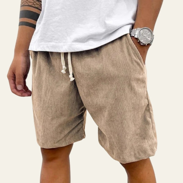Men’s Ribbed Drawstring Shorts – Relaxed Fit