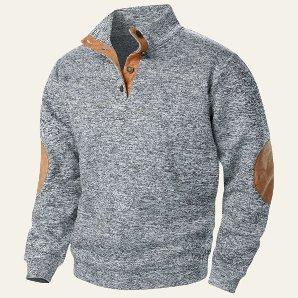 Men’s Quarter-Zip Sweater | Knit with Suede Trim
