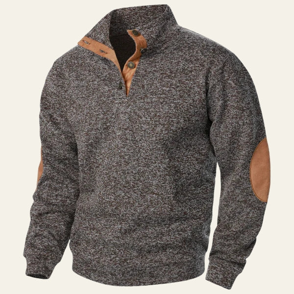 Men’s Quarter-Zip Sweater | Knit with Suede Trim