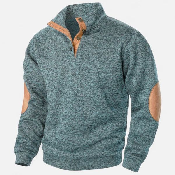 Men’s Quarter-Zip Sweater | Knit with Suede Trim