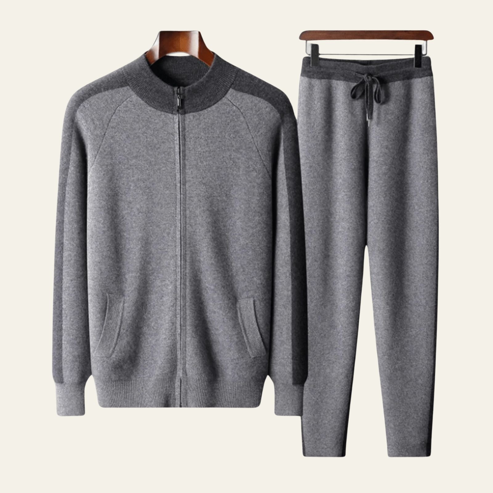 Men’s Wool Blend Jogger Set – Top & Trousers
