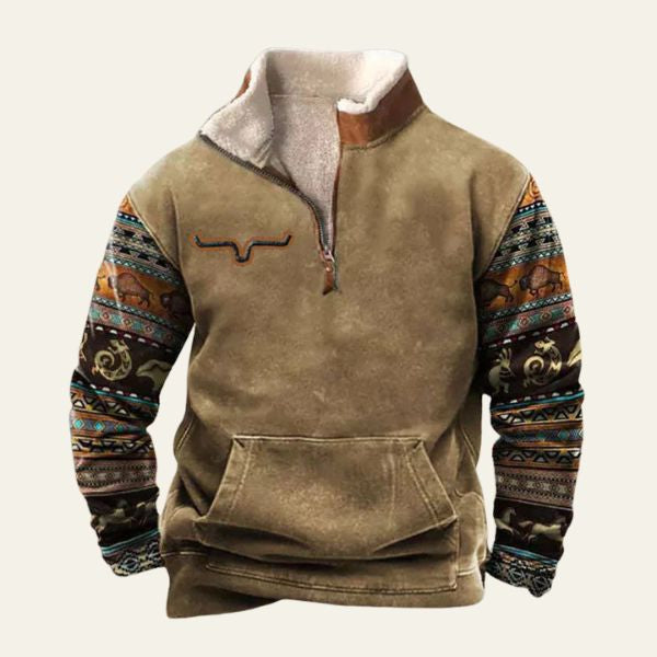 Men’s Sherpa-Lined Quarter-Zip Pullover – Long Sleeve