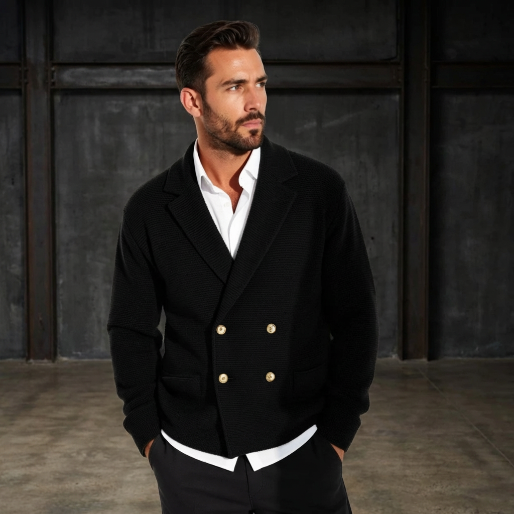 MEN’S CARDIGAN | DOUBLE-BREASTED | COTTON KNIT | BUTTON FRONT