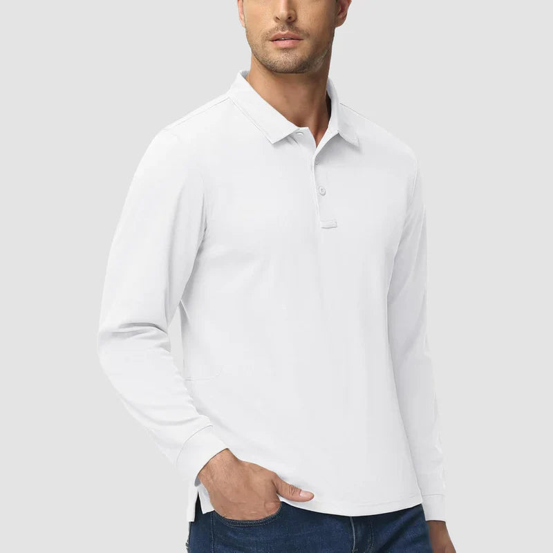 Men’s Long-Sleeve Polo | Quick-Dry Knit